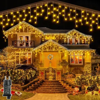 Vánoce SVĚTELNÝ ŘETĚZ LAMPIČKY OSVĚTLENÍ 7,3 M 216 LED DIOD VODĚODOLNÝ S DÁLKOVÝM OVLÁDÁNÍM