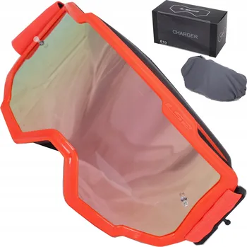 Motocyklové brýle BRÝLE LS2 CHARGER CROSS ENDURO MOTOCROSS ORANŽOVÉ 2 skla zrcadlový hledí