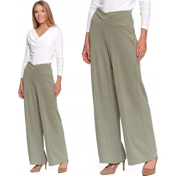 Dámské kalhoty Moraj elegantní dámské kalhoty rovné dlouhé zelené velikost XXL