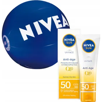 Přípravek na opalování NIVEA SUN Krém na opalování proti vráskám SPF50 50ml + Míč dub