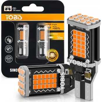 Žárovka LED AUTOŽÁROVKY W16W T15 ORANŽOVÉ CANBUS