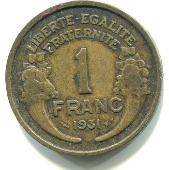 FRANCIE. 1 franc 1931.