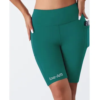 Dámské legíny Dámské běžecké legíny be-AM RUN SHORT - smaragdová Velikost: M