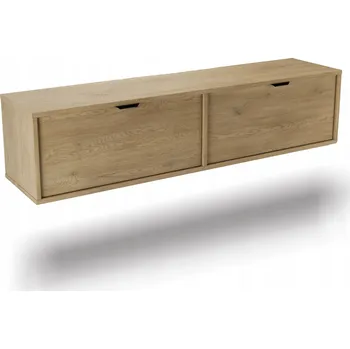 Televizní stolek Závěsná TV skříňka 140 cm Dub Cremona Aura