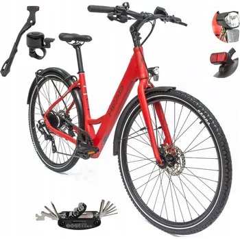 Elektrokolo Elektrokolo (do 250 W) Head eUrban Trinity, rám 18,5 palce, hliníkový, kolo 28", červené, 250 W