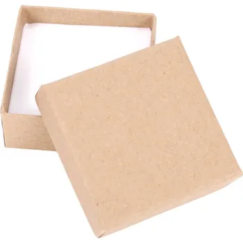 Dárková krabička Krabička na prsten, naušnice jednoduchá světle hnědá