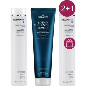 Šampon Akce 2+1 Medavita LC-Homme Pro muže šampon proti padání, sprchový gel +ZDARMA šampon