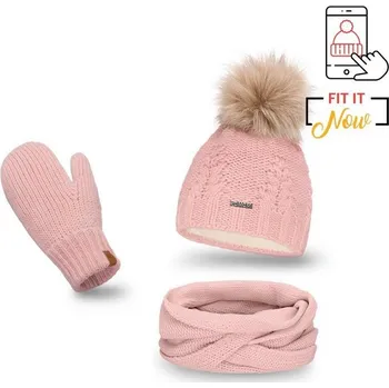 Čepice Pamami Dámský zimní set Abungof růžová One size