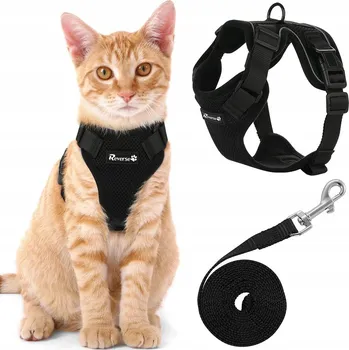 Vodítko pro psa PROFESIONÁLNÍ BEZTLAKOVÉ VYCHÁZKOVÉ POPRUHY NASTAVITELNÉ PRO KOČKY + VODÍTKO L