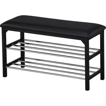 Botník Lavice s přihrádkami na boty Clea, černá