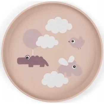 dětská jídelní sada Talířek Done By Deer růžový plast