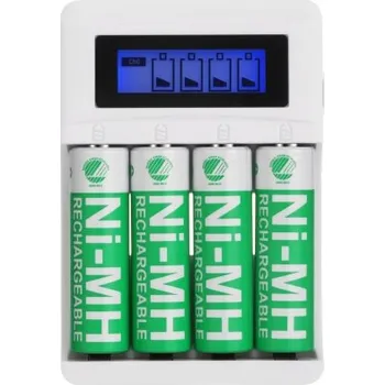 NABÍJEČKA S BATERIEMI SADA BÍLÁ + 4 AKU AA