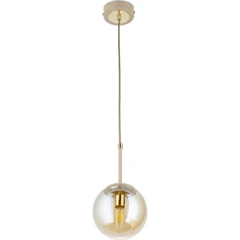 Závěsná lampa Maro béžová zlatá Sklo 1xE14 15 cm Moderní obývací pokoj Taupe