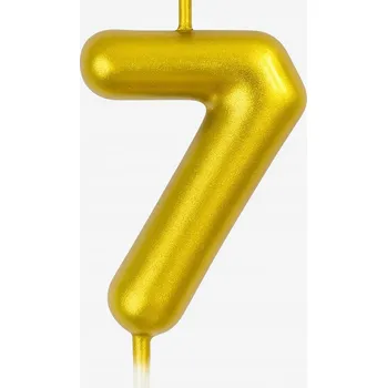 Dortová svíčka Zlatá narozeninová svíčka číslice „7“ – elegance pro každou příležitost