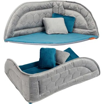 Pelíšek pro psa ROHOVÝ POTAH pro přepravku čivavy Yorkshire 30x40x16 cm Ukory ŠEDÝ