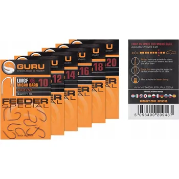 Rybářský háček Háčky s protihrotem Guru Feeder Special XS 10 ks