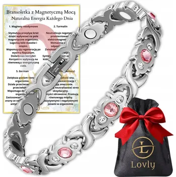 Náramek MAGNETICKÝ NÁRAMEK DÁMSKÝ SILNÝ SE ZIRKONY NEREZOVÁ OCEL PREMIUM