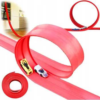 autodráha Autodráha Závodní ČERVENÁ s Rampou pro autíčka na přísavky 4 m