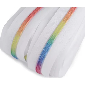 Zip Duhový zip spirálový šíře 6 mm metráž 1 m - 1 bílá