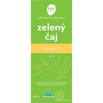 Čaj Fairobchod Bio zelený čaj Indie Dooars GT sypaný, větší balení Hmotnost: 200 g