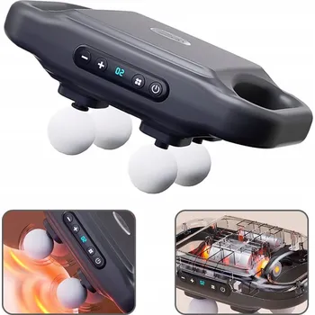 Masážní přístroj MASÁŽNÍ PŘÍSTROJ SE 4 NÁSTAVCI, 9600 RPM, HLOUBKOVÁ MASÁŽ TKÁNÍ, VÝDRŽ 120 MINUT