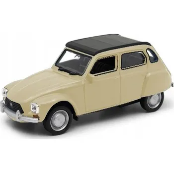 autíčko Kovový model autíčka Citroen Dyane se zavřenou střechou, měřítko 1:34 WELLY, krémová barva