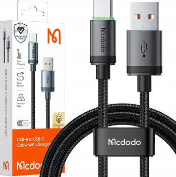 Datový kabel Kabel McDodo USB - USB typ C 3 m černý