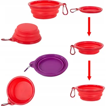 Miska pro psa SILIKONOVÁ SKLÁDACÍ MISKA PRO PSA NA KRMIVO A VODU CESTOVNÍ ODOLNÁ 0,4 L