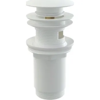 Sifon Alcadrain CONCEPT umyvadlová výpust s přepadem, velká zátka, Click/Clack, lesklá bílá