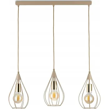 Závěsné svítidlo Noa béžové se zlatým detailem 3xE27 75 cm Moderní Taupe