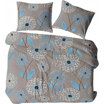 Povlečení Krepové povlečení 200x220 šedé modré květy Bielawa KARO