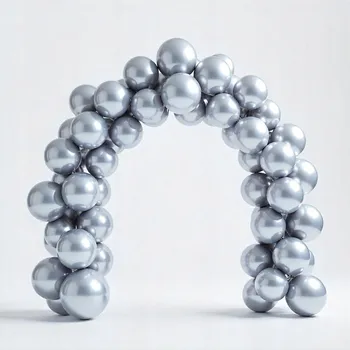 Balónek Balónková Girlanda BALÓNKŮ Balónky Svatba Svatební Hostina STŘÍBRNÉ 144 ks