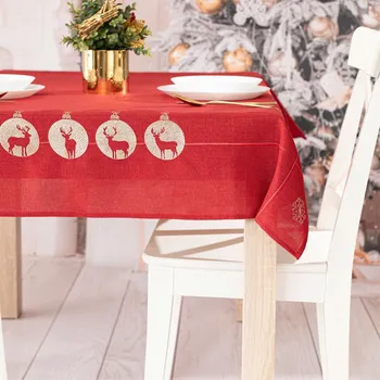 Prostěradlo LESKLÝ SOB Ubrus s výšivkou, šířka 140 Cm x výška 220 cm, 003 červená