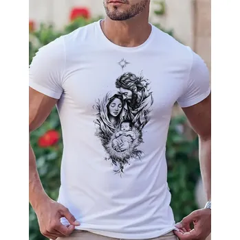 Pánské tričko STRIKER Pánskjé tričko art Boží rodina Barva: Bílá, Velikost: XXXL