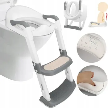 Kojenecká hygiena Nastavitelná dětská toaletní sedačka se schůdky, stabilní nočník s žebříkem