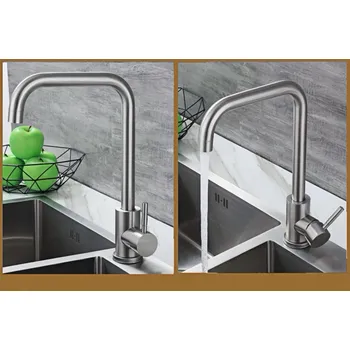 Vodovodní baterie Kuchyňská stojánková baterie VELAZO. Stříbrná vodovodní baterie