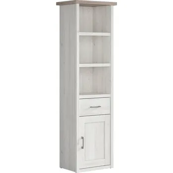 regál Regál Luca Juzi - Black Red White - BRW Modřín Sibiu Světlý / Dub Sonoma Tmavý 60x200.5 cm