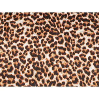 Satén elastický zvířecí vzor, barva 2 béžová tm.