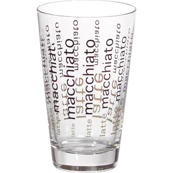 Sklenice Sklenice na kávu Latté Macchiato Conical 400 ml, s dekorem