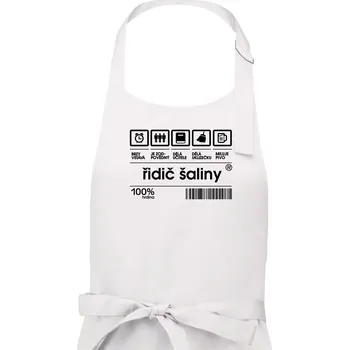 Kuchyňská zástěra Čárový kód - řidič šaliny - Pánská zástěra na vaření - Univerzální velikost ( Bílá )