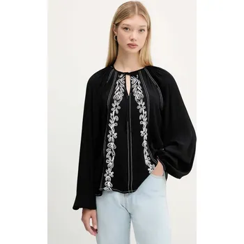 Dámská halenka Halenka Desigual TALLO dámská, černá barva, vzorovaná, 25WWBW07 99X, vel. S