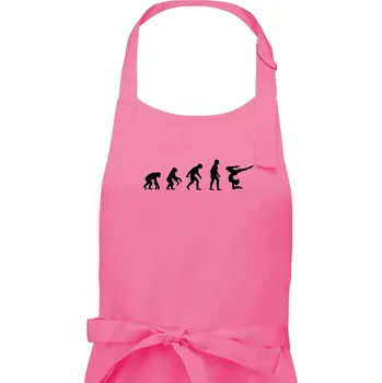 Kuchyňská zástěra Evoluce yoga - Dámská zástěra na vaření - Univerzální velikost ( Růžová )