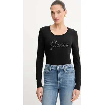 Pánské tričko Tričko s dlouhým rukávem Guess W5YI26.J1314 černá 99X, vel. L