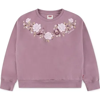 Chlapecká mikina Dětská mikina Levi's ROSE FRONT TUCK CREW růžová barva, s potiskem, 3EP015 34X, vel. 104