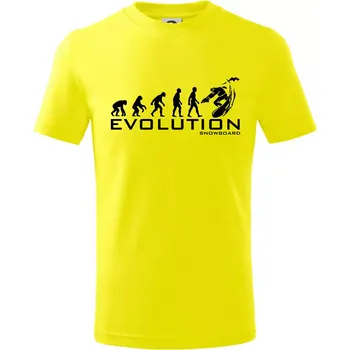 Chlapecké tričko Evoluce snowboardu - Tričko dětské bavlněné - 134 cm/8 let ( Citrónová )