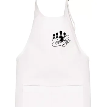 Kuchyňská zástěra Bowling kuželky - Dětská zástěra na vaření - Univerzální velikost ( Bílá )