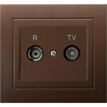 Elektrická zásuvka Anténní zásuvka nástěnná Ospel hnědá