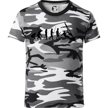 Chlapecké oblečení Evoluce Windsurfing - Dětské maskáčové triko - 122 cm/6 let ( Šedý maskáč )