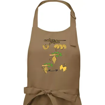 Kuchyňská zástěra Evoluce pasta - Pánská zástěra na vaření - Univerzální velikost ( Cappuccino )