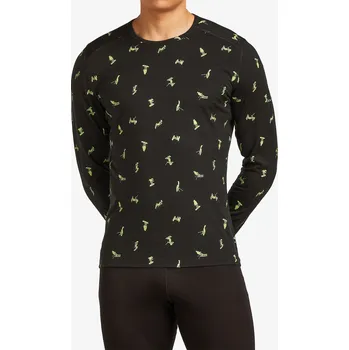 Dámské termoprádlo Funkční mikina Icebreaker Merino 200 Oasis LS Crewe Snow Day AOP - black/peridot/aop